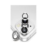 Apple Uyumlu iPhone 13 Alüminyum Alaşım Temperli Cam Kamera Lens Koruyucu - Gümüş