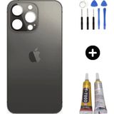 Apple Uyumlu iPhone 13 Pro Max Arka Pil Batarya Kapak Siyah + Montaj Seti