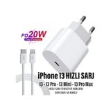 Apple Uyumlu iPhone 13 Şarj Aleti Ve Kablosu 20w Hızlı Pd Cihazı Mini Pro Max