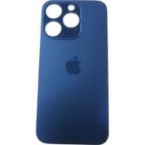 Apple Uyumlu iPhone 15 Pro Arka Kapak Lazer Kesim Pil Kapağı Cam - Titanyum Mavi Yeşil