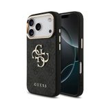 Apple Uyumlu iPhone 17 Pro Kılıf Guess Lisanslı Gold Kamera Çerçeveli 4g Desenli Büyük 4g Ve Yazı Logolu Siyah Siyah
