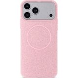 Apple Uyumlu iPhone 17 Pro Max Telefon Kılıfı Magsafe Wireless Şarj Özellikli Simli Lüks Silikon Kılıf Pembe