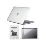 Apple Uyumlu MacBook Air 13" M1 A2337 Parlak Şeffaf Kılıf Koruyucu + Ekran Koruyucu Film