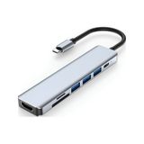 Apple Uyumlu MacBook Pro Air 7in1 Type-c 7 Port Çevirici Hub Hdmi Sd Kart Usb 3.0 Pd Type-c Dönüştürücü