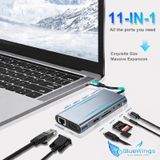 Apple Uyumlu Macbook Pro Air Type C Hub Pd Şarj Hdmı Sd Network Vga Girişli 11 İn 1 Çevirici Dönüştürücü Çoklayıcı Lan+type-c+sd Card+usbx4+audio+hdmı+vga
