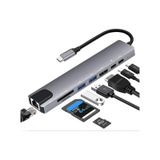 Apple Uyumlu MacBook Pro Air Usb Type-c 8 Hub Dönüştürücü Çevirici Çoklayıcı Usb Hdmı Micro Sd 8in1