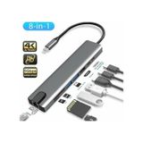 Apple Uyumlu MacBook Pro Air Usb Type-c 8 Hub Dönüştürücü Çevirici renk-gri