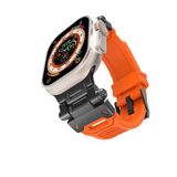 Apple Watch 1 2 3 4 5 6 7 8 9 Se Ultra 49/45/44/42 Mm Krd-108 Metal Başlıklı Silikon Kordon