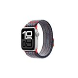 Apple Watch 10 42mm - 38/40/41mm Kordon 2023 Point Hasır Kordon Strap Kayış 2/3/4/5/6/se/7/8/9 Mavi-Kırmızı