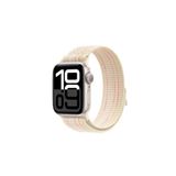 Apple Watch 10 42mm - 38/40/41mm Kordon 2023 Point Hasır Kordon Strap Kayış 2/3/4/5/6/se/7/8/9 Starlight-Pembe
