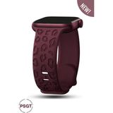 Apple Watch 10 42MM - Watch2/3/4/5/6/se/7/8/9 (38-40-41)Mm Kordon Leoline 38 Desen Yumuşak Silikon - Bordo - 38-40-41MM