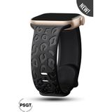 Apple Watch 10 42MM - Watch2/3/4/5/6/se/7/8/9 (38-40-41)Mm Kordon Leoline 38 Desen Yumuşak Silikon - Siyah - 38-40-41MM