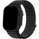 Apple Watch 10 46MM 6 7 8 Se Ultra Uyumlu 42 44 45 49MM Bakla Desen Hasır Kumaş Kordon Kayış - Watch 10 46mm - 42/44/45/49mm - Siyah