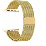 Apple Watch 10 9 8 7 6 Se Ultra Uyumlu 42 44 45 46 49MM Milano Metal Hasır Mıknatıslı Kordon Paslanmaz Çelik - Gold