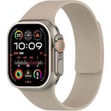 Apple Watch 2-3-4-5-6-7-8-10 Se Ultra Uyumlu Manyetik Desenli Spor Silikon Kordon (42/44/45/46/49) Bej