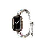 Apple Watch 2/3/4/5/6/7/8/9/Se/Ultra/Nike 42Mm 44Mm 45Mm 49Mm Renkli Taş Tasarımlı Kordon (Krd-115)