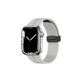 Apple Watch 2/3/4/5/6/7/8/9/Se/Ultra/Nike 42Mm 44Mm 45Mm 49Mm Silikon Kordon Metal Tasarım (Krd-84)