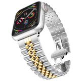 Apple Watch 2/3/4/5/6/7/8/Se/Ultra 38 40 41Mm Uyumlu Celik Baklali Metal Kordon Gumus Gold
