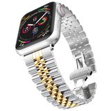 Apple Watch 2/3/4/5/6/7/8/Se/Ultra 42 44 45 49Mm Uyumlu Celik Baklali Metal Kordon Gumus Gold