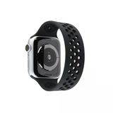 Apple Watch 38Mm Ayarlı Delikli Silikon Kordon (Saat Değildir) - Siyah-Siyah