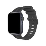 Apple Watch 38mm Kr408 Çizgili Silikon Kordon - Koyu Gri