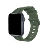 Apple Watch 38mm Kr408 Çizgili Silikon Kordon - Koyu Yeşil