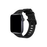 Apple Watch 38Mm Kr408 Çizgili Silikon Kordon (Saat Değildir) - Siyah