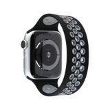 Apple Watch 42mm Ayarlı Delikli Silikon Kordon - Gri-siyah