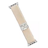 Apple Watch 42Mm Forest Kumaş Kordon - Krem-(5796)