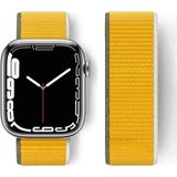 Apple Watch 42Mm Hasırlı Cırtcırtlı Kordon - Sarı