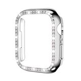 Apple Watch 42mm ile uyumlu Kenar Taşlı Kasa Koruyucu Gümüş