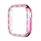 Apple Watch 42mm ile uyumlu Kenar Taşlı Kasa Koruyucu Pembe