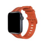 Apple Watch 42mm Kr408 Çizgili Silikon Kordon - Turuncu