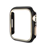 Apple Watch 44mm ile uyumlu Gold Çizgili Kasa Koruyucu Siyah