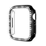 Apple Watch 44mm ile uyumlu Kenar Taşlı Kasa Koruyucu Siyah
