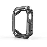 Apple Watch 44mm ile uyumlu Sert PC Ekran Koruyucu + Silikon Kasa Koruyucu Siyah