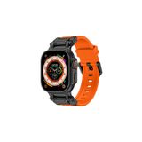 Apple Watch 44mm Uyumlu Fuchsia KRD-1101 Titanyum Metal Başlıklı Silikon Kordon