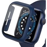 Apple Watch 49 mm Lacivert Ekran Koruyucu ve Kılıf Bir Arada Tam Koruma Lacivert Saat Kılıfı