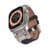 Apple Watch 7 45Mm Zore Krd-114 Metal Baslikli Suni Deri Kordon