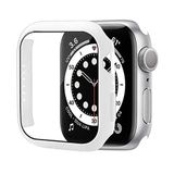 Apple Watch 7 8 41mm ile uyumlu Full Kasa Korumalı Ekran Koruyucu Beyaz