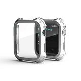 Apple Watch 7 8 45mm ile uyumlu Tank Zırh Kasa ve Ekran Koruyucu 10 Gümüş