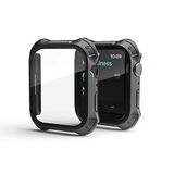 Apple Watch 7 8 45mm ile uyumlu Tank Zırh Kasa ve Ekran Koruyucu 10 Siyah