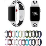 Apple Watch 9-8-7-6-5-4-3-Se-Ultra-Ultra 2 / 42-44-45-49 mm Uyumlu Delikli Nike Silikon Spor Kordon - Beyaz