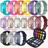 Apple Watch Band 38 mm 40mm 41mm 42mm 44mm 45mm Kadın Erkek, Yumuşak Silikon Kayış Saat Kayışı Tutucu Düzenleyici iWatch Serisi 9 8 7 6 SE 5 4 3 2 Ultra için Saklama Kutusu ile Uyumlu 15 Paket Spor