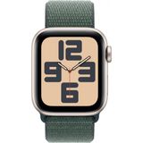 Apple Watch SE 2024 GPS + Cellular 44 mm Yıldız Işığı Alüminyum Kasa Göl Yeşili Spor Loop Akıllı Saat