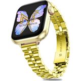 Apple Watch Seri 2/3/4/5/6/7/8/9/se 38MM-40MM-41MM Seri 10 42MM Uyumlu Ince Tasarım Kordon - Gold