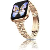 Apple Watch Seri 2/3/4/5/6/7/8/9/se 38MM-40MM-41MM Seri 10 42MM Uyumlu Ince Tasarım Kordon - Rose Gold