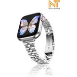 Apple Watch Seri 2/3/4/5/6/7/8/9/se/ultra/ultra 2 44MM-45MM / Seri 10 46MM Uyumlu Ince Tasarım Kordon - Gümüş