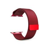 Apple Watch Seri 4 5 6 44 Mm Icin Metal Milanese Kordon Kirmizi