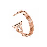 Apple Watch Seri 4-5-6 44 Mm Uyumlu Pirlanta Gorunumlu Bileklik Rose Gold